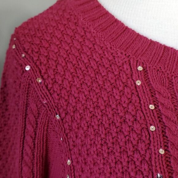 KELLY, by Clinton Kelly, cable knit sweater with sequins. Size large. Be…‎ - Picture 3 of 9